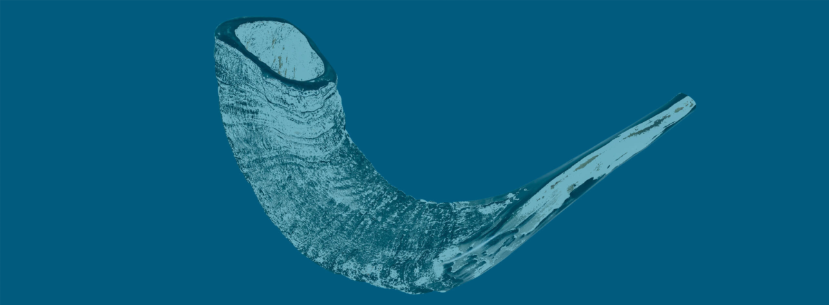 Shofar in blue