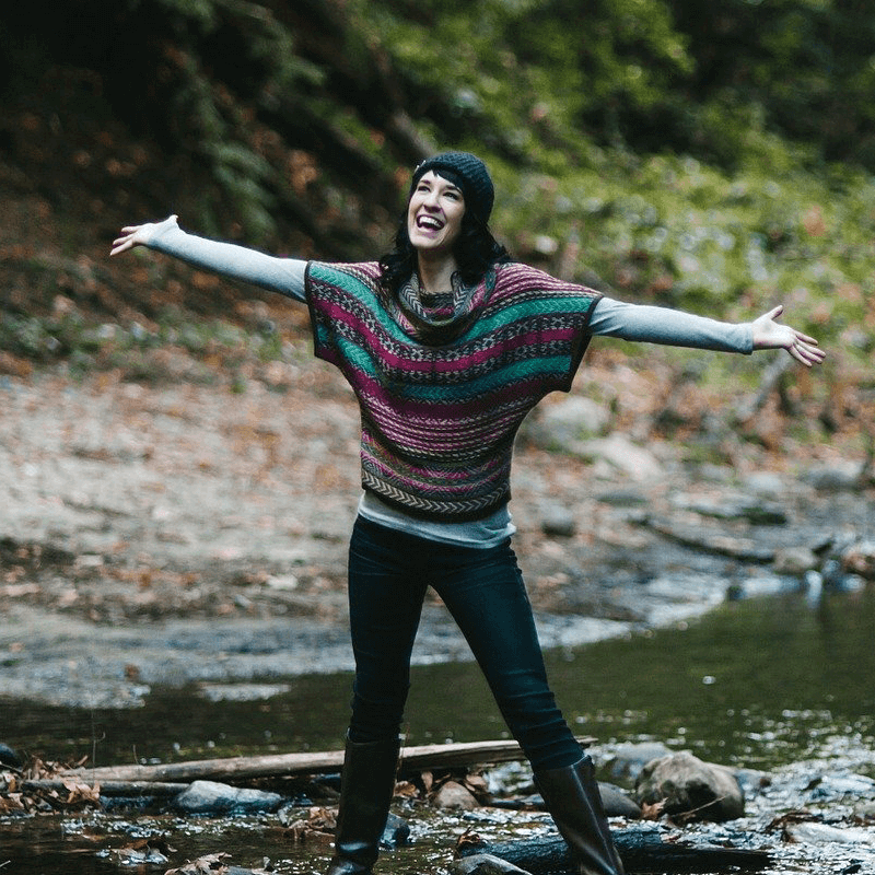 happy free woman in a stream