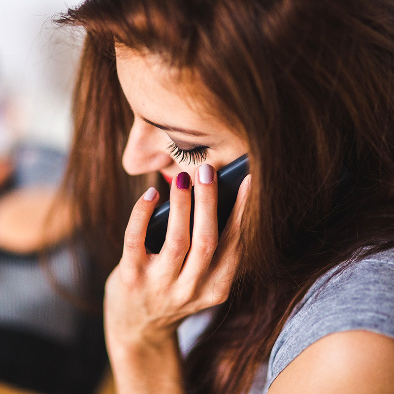 woman on phone