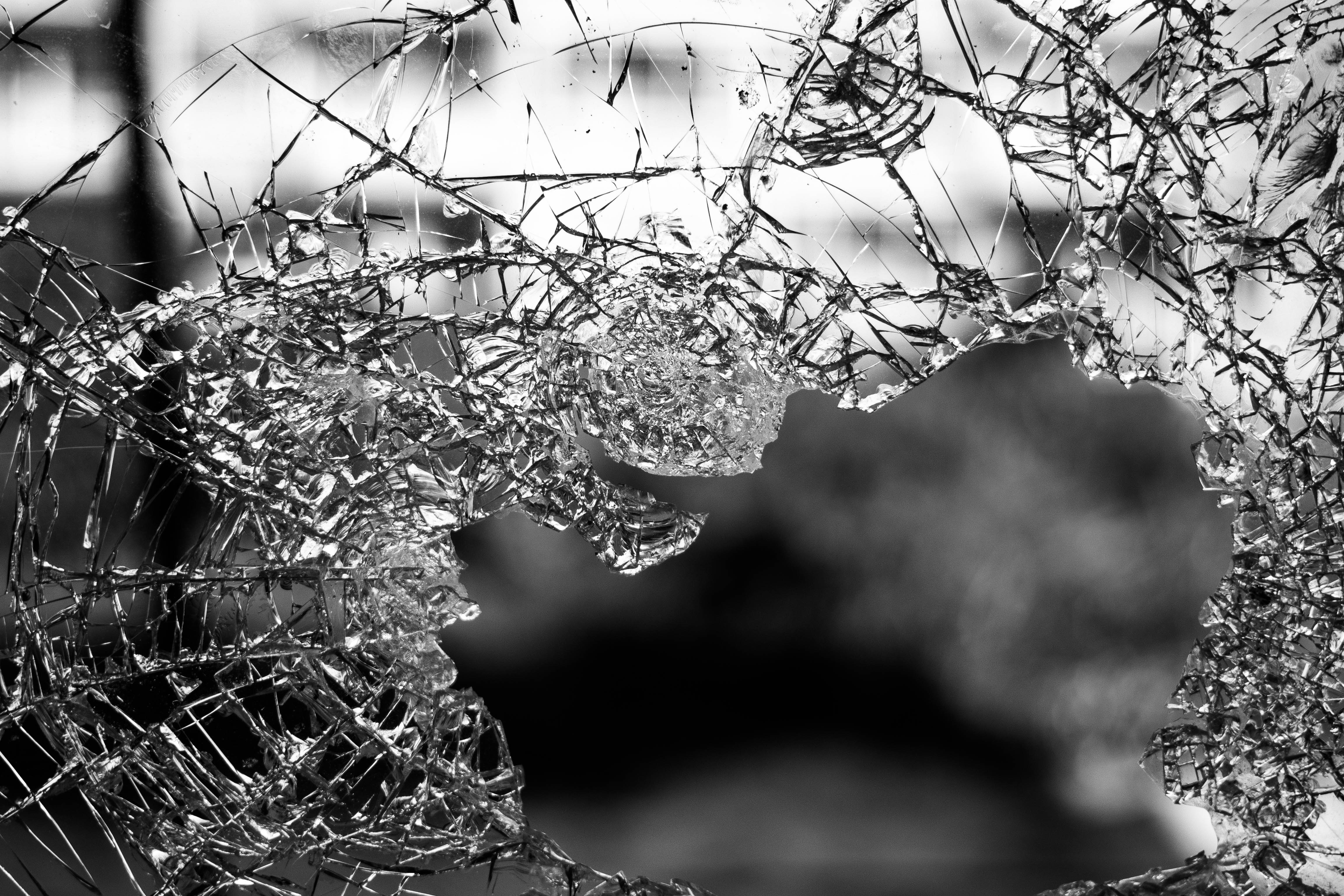 A shattered window